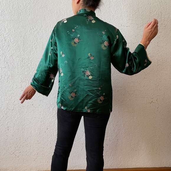 Chinese Style Satin Long Sleeve Shirt SZ 40 - Picture 4 of 10